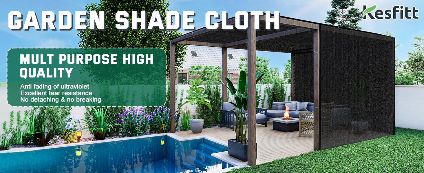 AGS Kesfitt 70% Shade Cloth 10x20 ft, Breathable HDPE Mesh Sun Shade Tarp for Garden & Greenhouse, UV Resistant Outdoor Shade Fabric with Copper Grommets for Plants, Patio, Yard