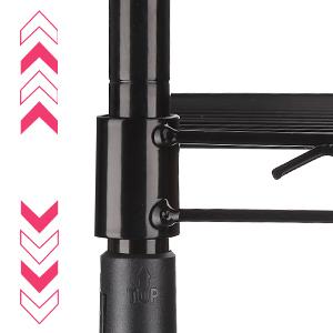 6-Tier Storage Shelves Standing Shelving Metal Units, Adjustable Height Wire Shelf Display Rack for Pantry Laundry Bathroom Kitchen 16.6" x 11.8" x 63", Black