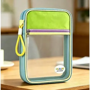 【DealsforYouDays】Vibrant Multi-Color Youth Tote Storage Bag Constructed with Mesh and Oxford Fabric, Oversized Space for Sorting Stationery, Documents and Learning Materials, Essential Daily Carry for Students