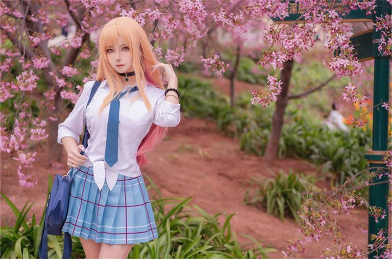 Kitagawa Marin Cosplay Anime My Darling Kitagawa Marin Cosplay Costume Dresses School Uniform Wig Earrings Suit Girls