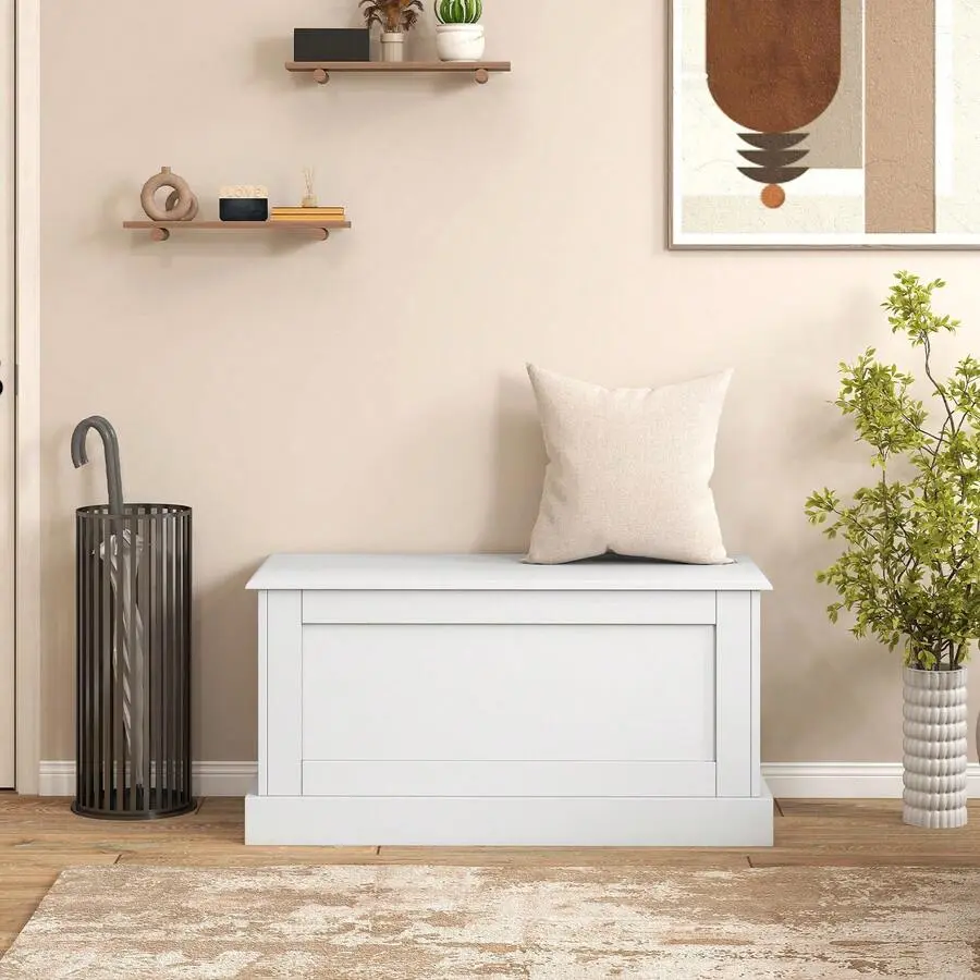 35.5'' Storage Chest Lift Top Storage Box W/Safety Hydraulic Strut & Metal Hinges,chabuildreark,farmhouse,coffee bar cabinet,lockable,,drawer,dresser,,unit,,jewelry,armoire,,tower,,cabinets,bathroom,mirror,wooden,organizer
