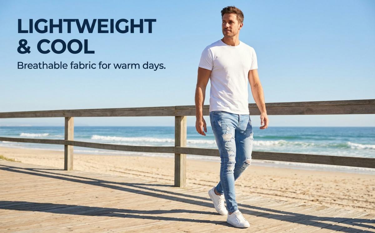 Men’S Casual Slim-Fit Denim For Streetwear Fans Suitable For Daily Wear And City Use Medium Elasticity Medium Weight Soft And Comfortable With A Distressed Look Men’S Solid-Color Multicolor High Street Low Rise jeans