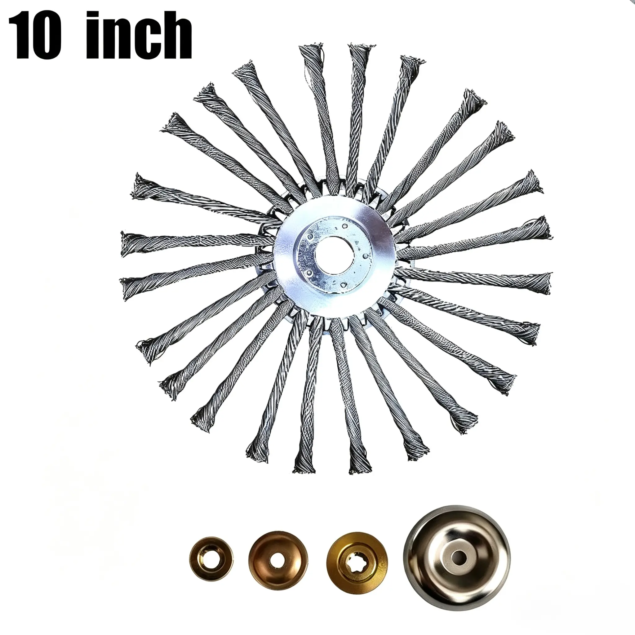 10 Inch Unbreakable Wired Trimmer Blade for Weed Eater, Steel Wire Rotary Brush Cutter Trimmer Head, Weed Eater Head for Moss Grass Rust Removal, Paving Stone, Pavement Joints or Driveway universal trimmer accessory adapter