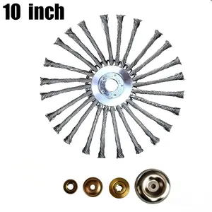 10 Inch Unbreakable Wired Trimmer Blade for Weed Eater, Steel Wire Rotary Brush Cutter Trimmer Head, Weed Eater Head for Moss Grass Rust Removal, Paving Stone, Pavement Joints or Driveway universal trimmer accessory adapter