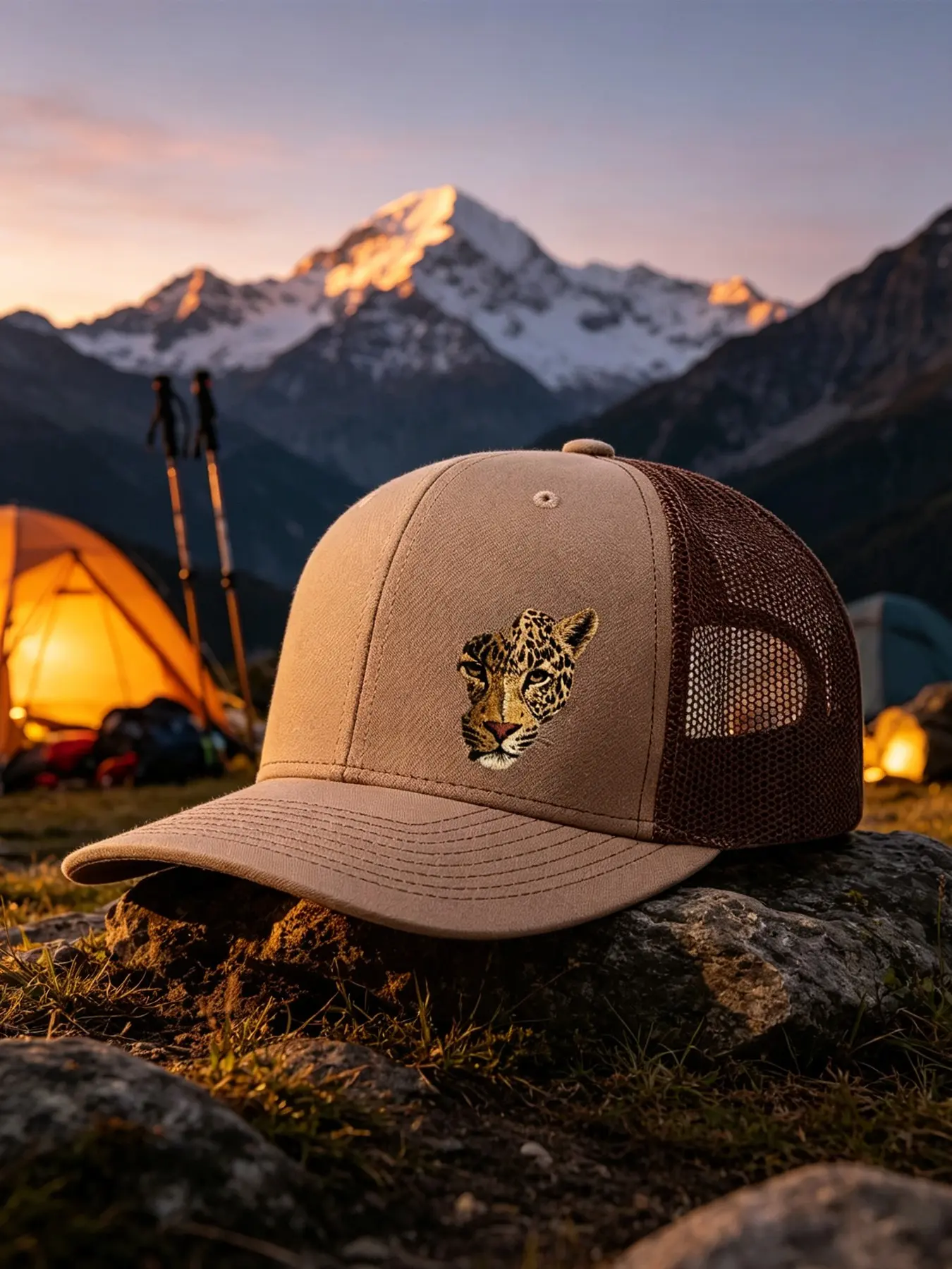 2pcs/1pc Unisex Trucker Hat Panther Head Printing Mesh Baseball Cap Richardson Slightly Curved Brim Baseball Cap Adjustable Dad Hats Outdoor Mesh Breathable Sun Hat Gift for Men Women