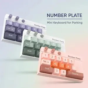 2026 Plastic Keyboard-Shaped Temporary Parking Sign, Rotatable Hidden Replaceable Number Plate With Night Light Function, Sun Resistant Anti-Drop Creative Interior Accessory For Vehicles