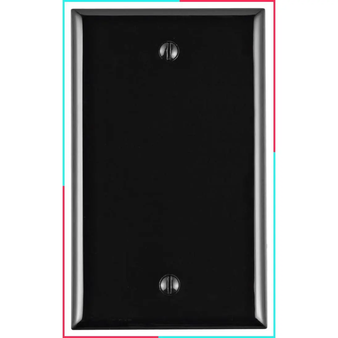 1-Gang No Device Blank Wallplate, Standard Size, Thermoplastic Nylon, Box Mount, Black