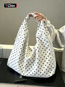 Elegant Casual Handbag, Large Capacity Lightweight Shoulder Bag, Plain Design, Perfect for Daily Use & Commuting, Women's Fashion Accessory