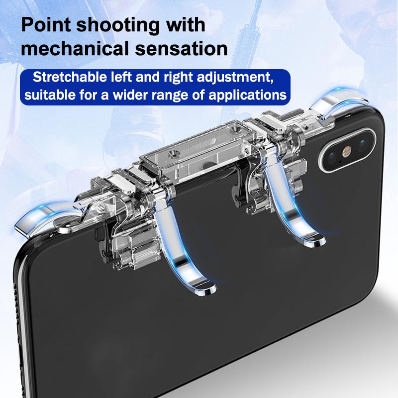 Z06 6-Finger Mobile Game Trigger Handle | Alloy Buttons | Precise Aim & Shoot | Gamepad Joystick for iOS Android PUBG