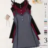 【Black Friday】3-Piece Elegant Chic Lace Women's Sleep Dress Set, Summer Casual Plain Sleeveless Pajama Set, Fitted Contrast Lace Button Nightgown Nightwear, Loungewear Sleepwear