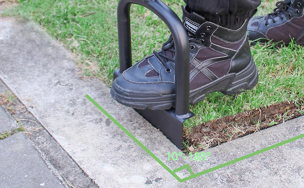 Height Adjustable Garden Edger Tool, Hand Steel Edger, Half Moon Lawn Edger, Saw-Tooth with Very Sharp Blade Manual Edger