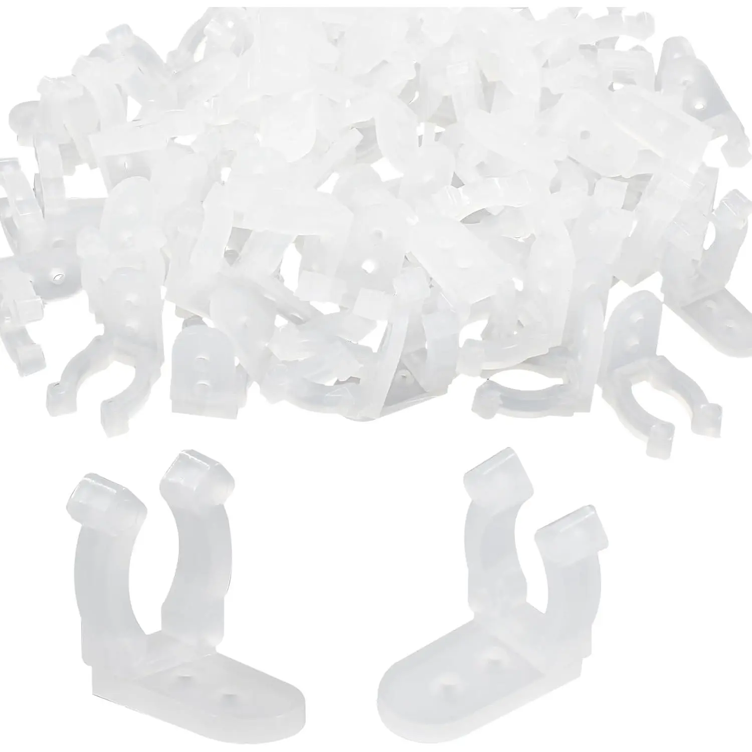 Synthetic LED Rope Light Clips, 3/8-in, 100-Count, Outdoor Lighting Holder with 200-Count Screws for Christmas, Wedding Decor (Home Improvement Lighting Accessory)