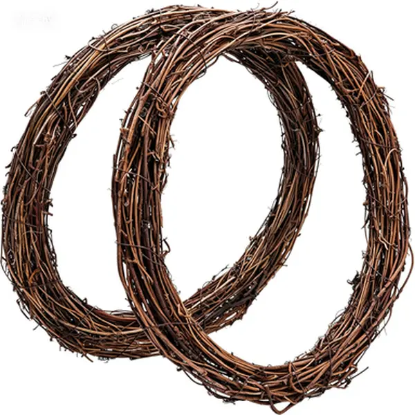 2 PCS 12 Inch Natural Vine Wreath Forms for Crafts, DIY Grapevine Wreath Rings for Wreath Making, Rustic Wreath Base for Door Decor, Lightweight & Durable Wreath Frame for Wedding, Seasonal Projects