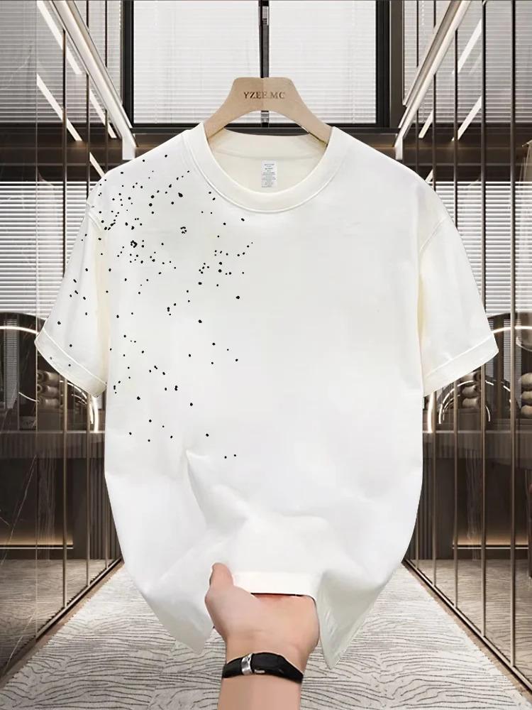 Loose Fit Summer Streetwear T-irt Men's ort Sve Print Casual Cotton ex f Sve irt Trendy Brand Big Size