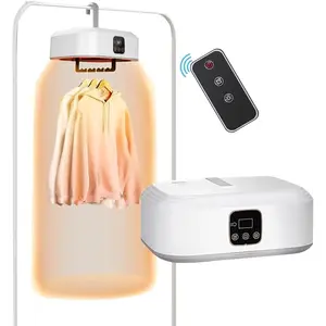 Portable Dryer-Foldable Dryer-With Remote Control Mini Dryer-  For Travel, RV, , Apartment-Electric Dryers  And Efficient Drying And Easy To Use And Store, White