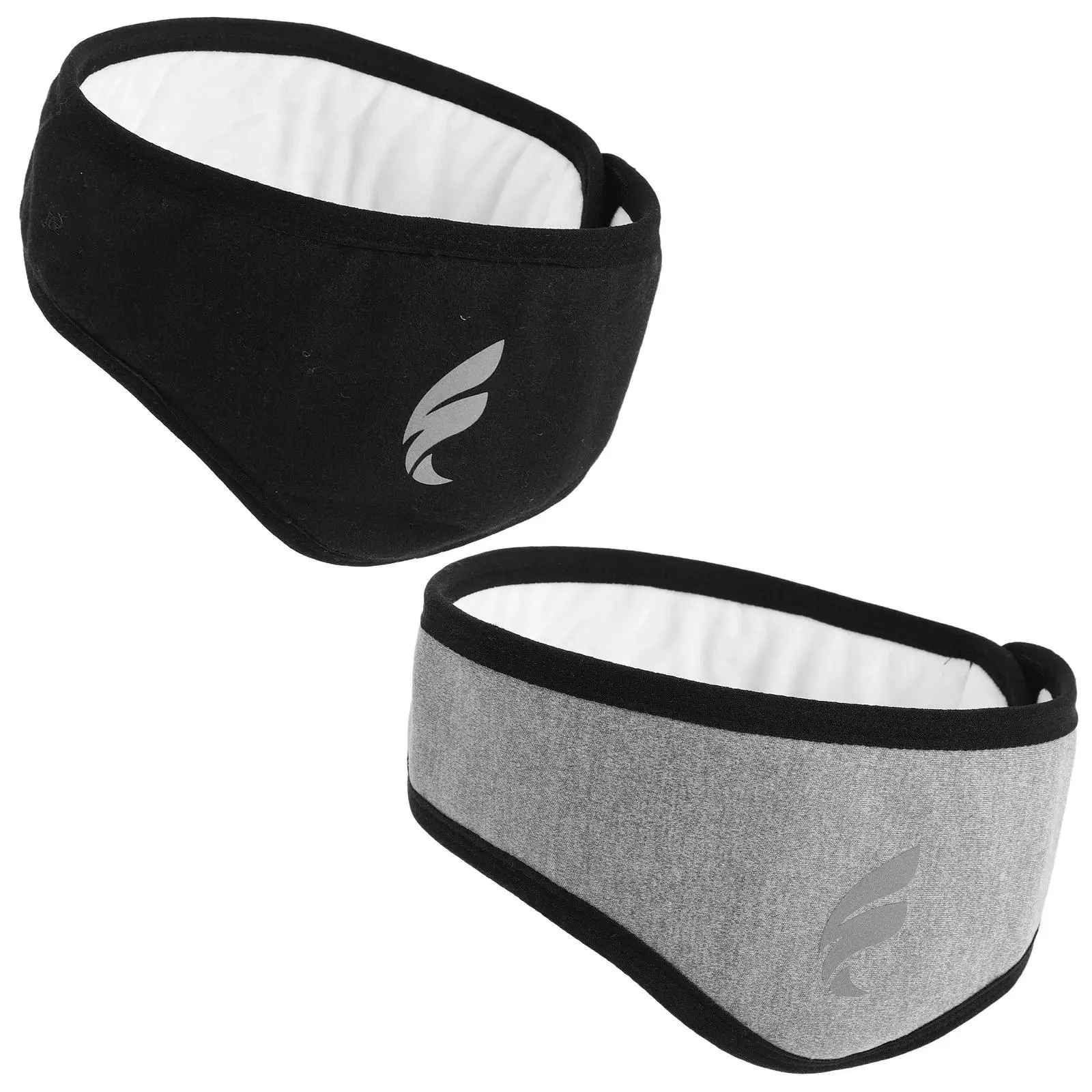 2Pcs Soundproof Sleep Earmuffs Noise Cancelling Ear Wrap Headband for Adults Light Gray Black Comfortable Adjustable Fit Travel
