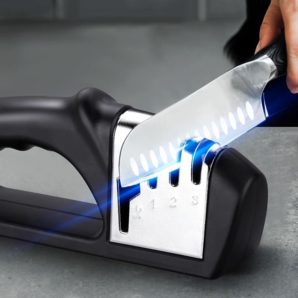 4-stage Professional Knife Sharpener, 1 Count Manual Knife Sharpening Tool, Kitchen Knife Sharpener, Kitchen Accessories, Kitchenware