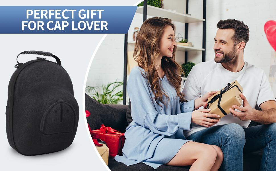 SUNDAY MIRTH Hat Travel Case, Hard Hat Carrier Organizer with Clip & Glasses Storage, Holds 6 Baseball Caps for Home/Travel - Black