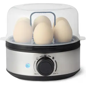 Basics Electric Egg Cooker for Hard-Boiled Eggs with Auto Shutoff, Dishwasher-Safe Parts, 7-Egg Capacity, BPA Free, Black
