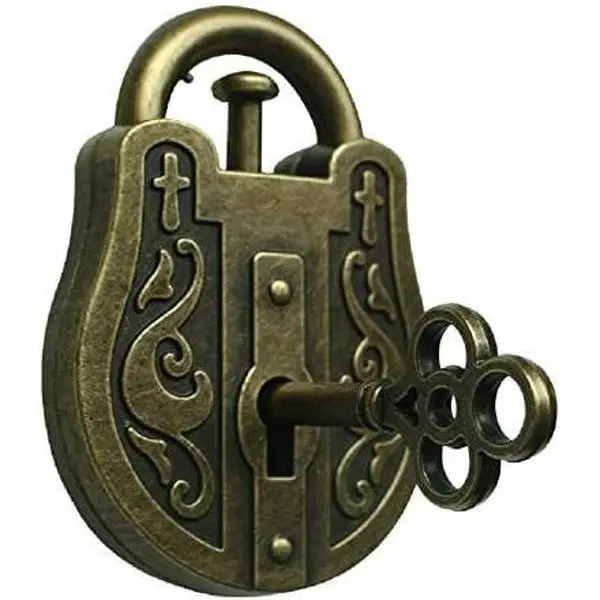 Brain Teaser Puzzle 3D Unlock Interlocking Puzzle Metal Hole Lock Adult Educational Toy IQ Puzzle (Lock Metal Puzzle)