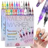 12-Color 3D Nail Art Pen Set, 0.5mm Fine Tip, Dotting Drawing Liner Brush, Ideal for DIY Nail Art and Manicure Decoration, Nail Pens