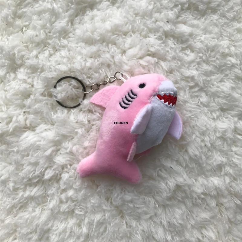 Kawaii Colorful Shark Plush Keychain Soft Stuffed Doll Backpack Pendant Gift
