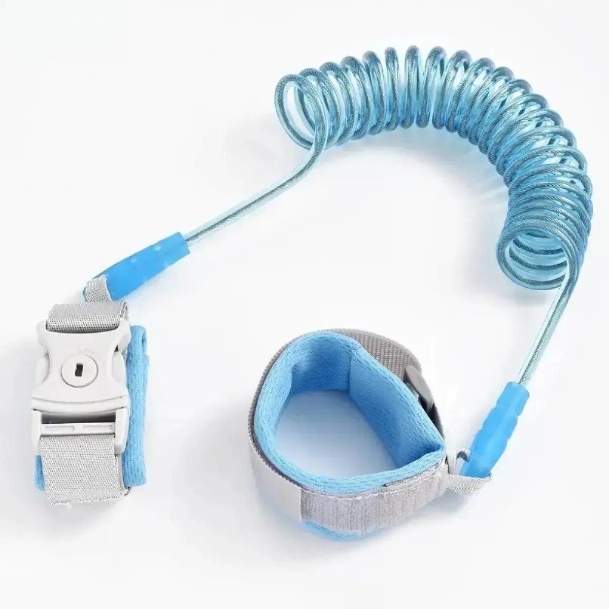 Lockable Spring Wrist Leash - 2m Spring Rope Anti-Lost Safety Strap with Rotating Lock Head, Key Clip, Resin Components, Travel-Friendly for Outdoor Sports to Prevent Getting Lost (Toddler Harness Accessory)