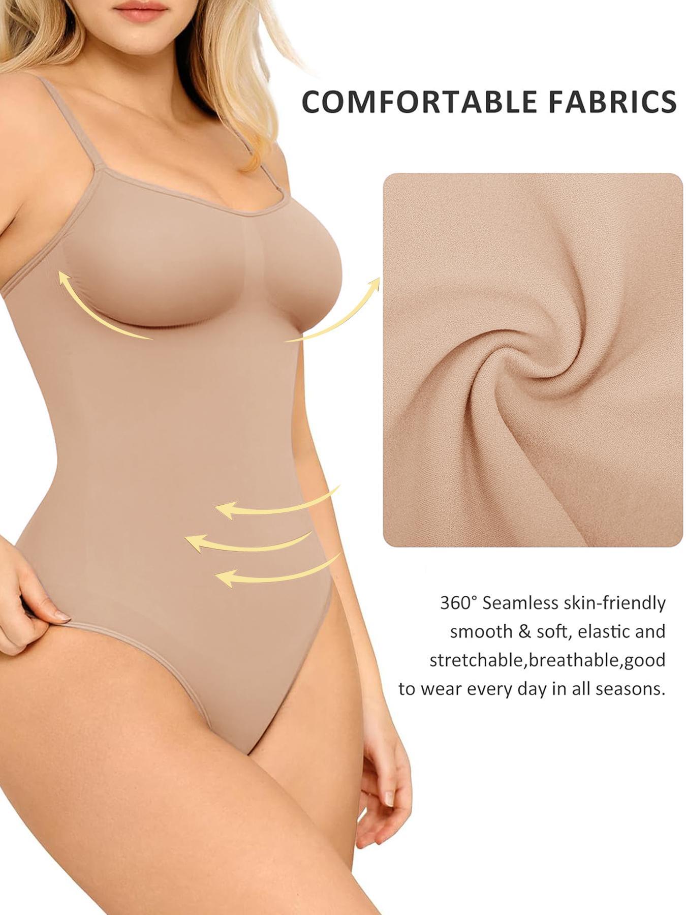 Women's Solid Color Spaghetti Strap Shapewear Bodysuit, Corset Shapewear, Tummy Control High Stretch Shaper, Ladies Shapewear for Daily Wear