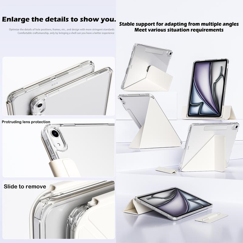 KENKE 2 in 1 Detachable Acrylic Tablet Case with Clasp, Auto Sleep/Wake Tablet Protective Cover, Tablet Casing, Tablet Accessories Compatible with iPad