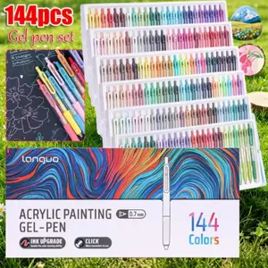 Languo Gel Pen Set, 144 Colors, 0.7mm Tip, Smooth Writing, Large Ink Capacity, Ideal for Adult Coloring, DIY Crafts, Art Supplies