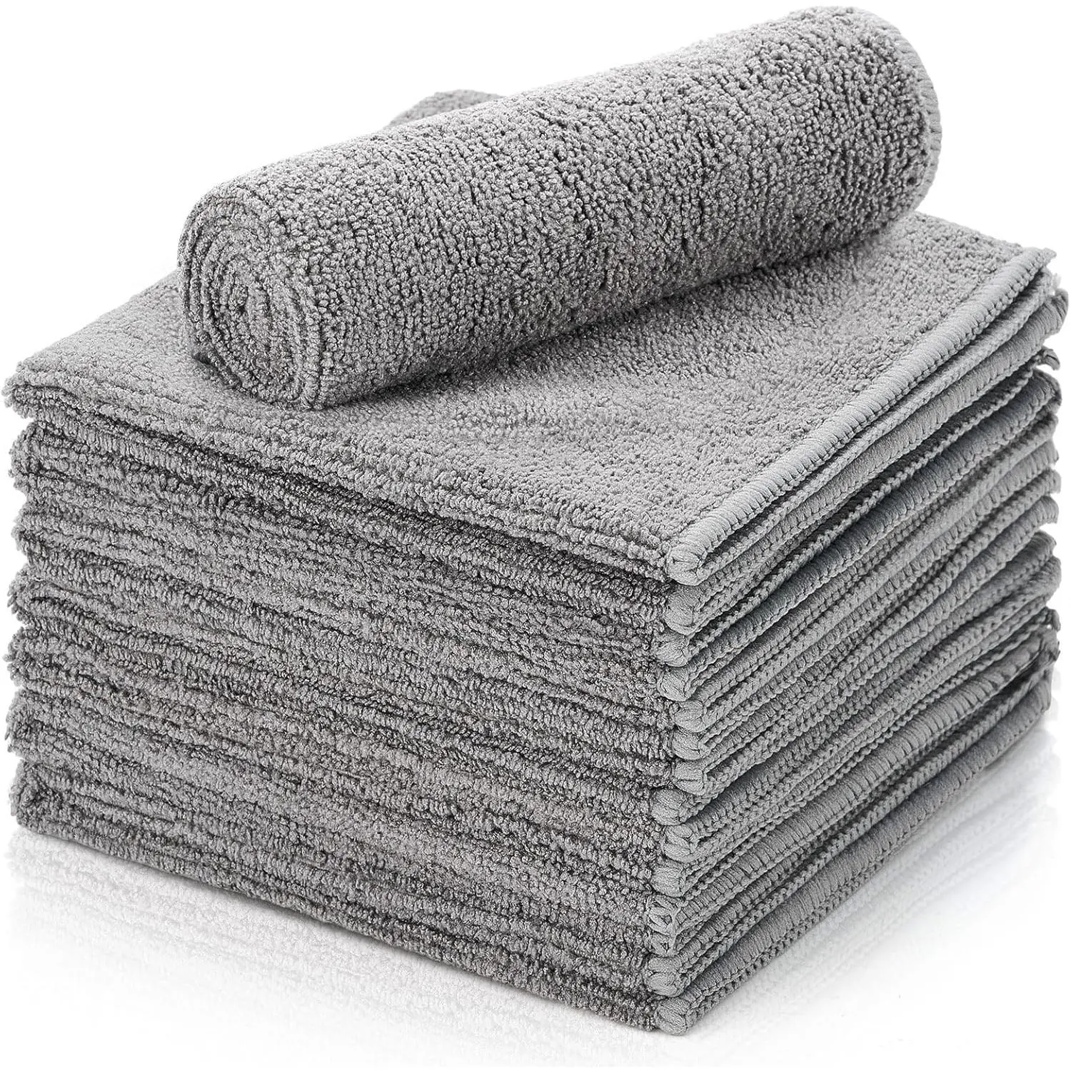 8 Pack Microfiber Vinyl Record Cleaning Cloths, 12 x 12 Inch,Gray | Anti Static, Anti Scratch,  Ultra Absorbent, Towels for Audiophiles Vinyl Record, Electronics, Screen, Instrument