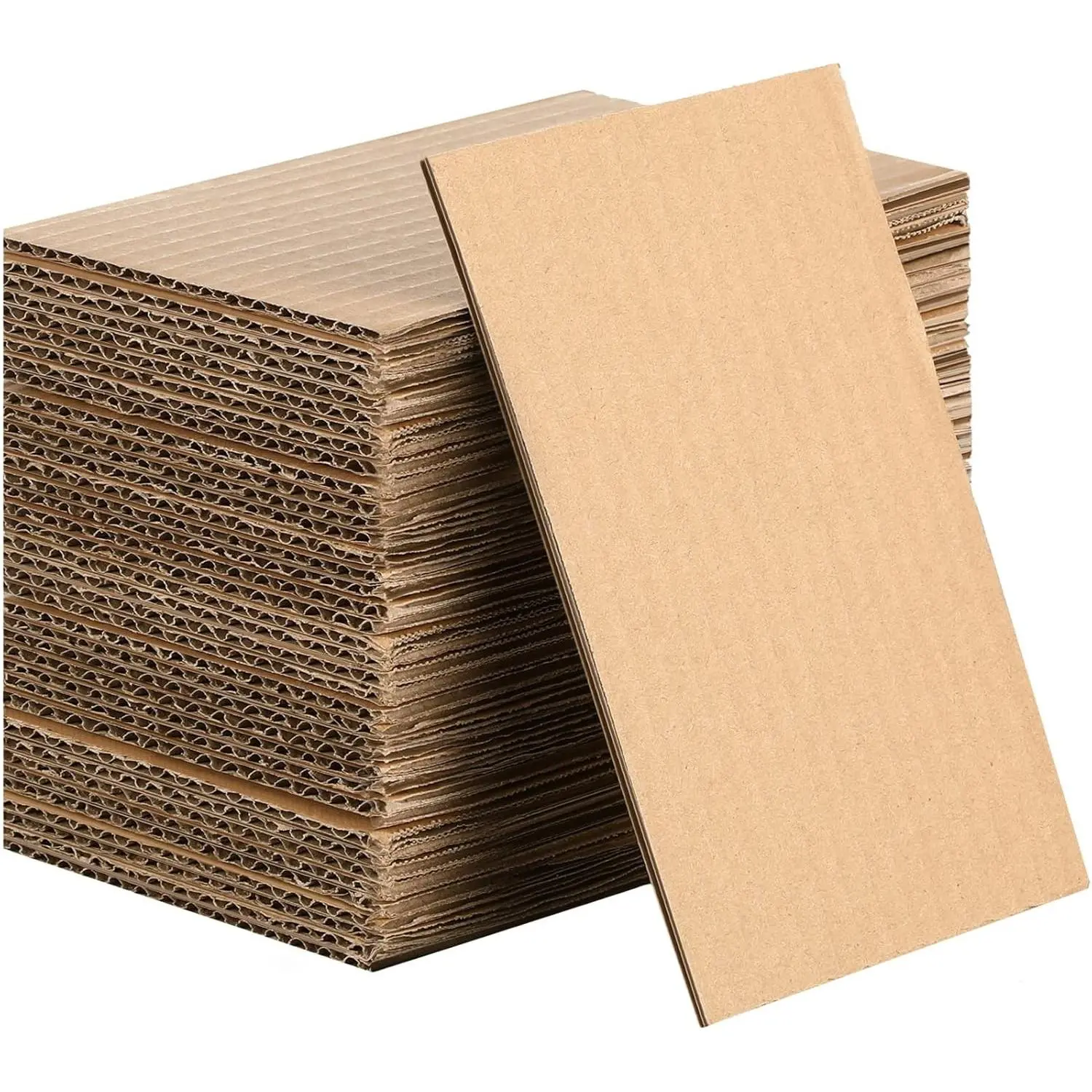 Zonon 50 Pack 3 mm/1.2 Inch Corrugated Cardboard Sheets Flat Thick Cardboard Inserts Squares Separator Classroom Supplies for Shipping, Mailing, Packing, Art Projects, DIY Crafts(4 x 6 Inch,Brown)