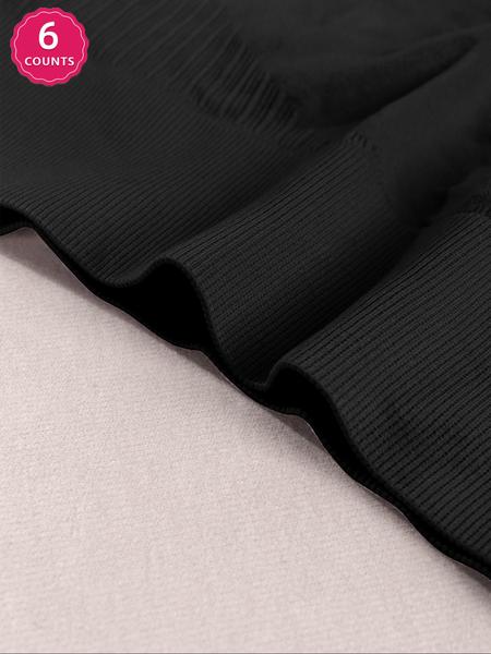 6 Pack Women Seamless High Waist Ladies Underwear, Casual Yoga Boyshorts, Gym Workout Shorts, Tummy Control and Butt Lifting Print Shorts for All Seasons