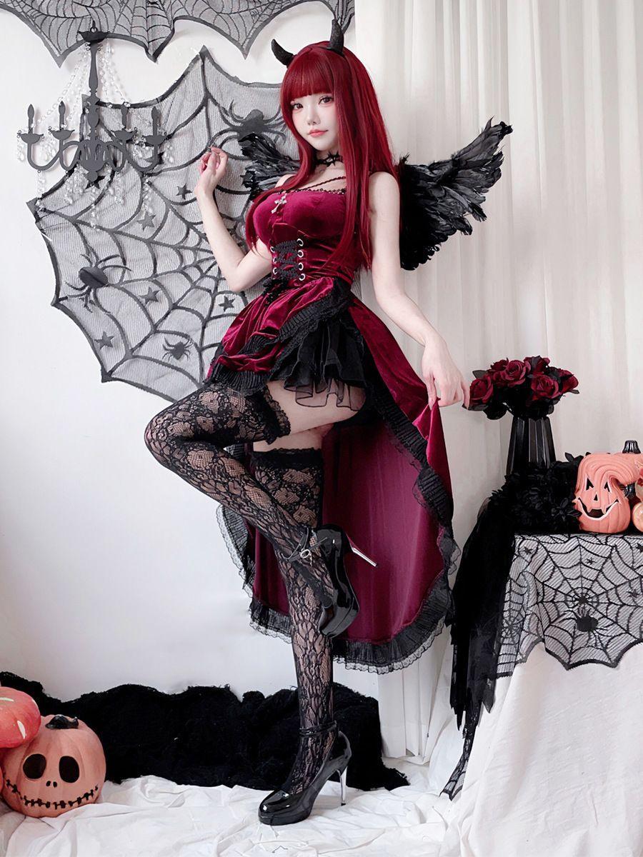 Women’s Halloween Gothic Dress | Dark Tail Design, Suitable for Witch, Vampire & Ghost Bride Cosplay/Performance