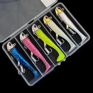Artificial Soft Bait, 5 Counts/set Luminous Glow Mackerel Sea Bullet Bass Snapper Fishing Lure, Wobblers Swimbait Jigging Baits