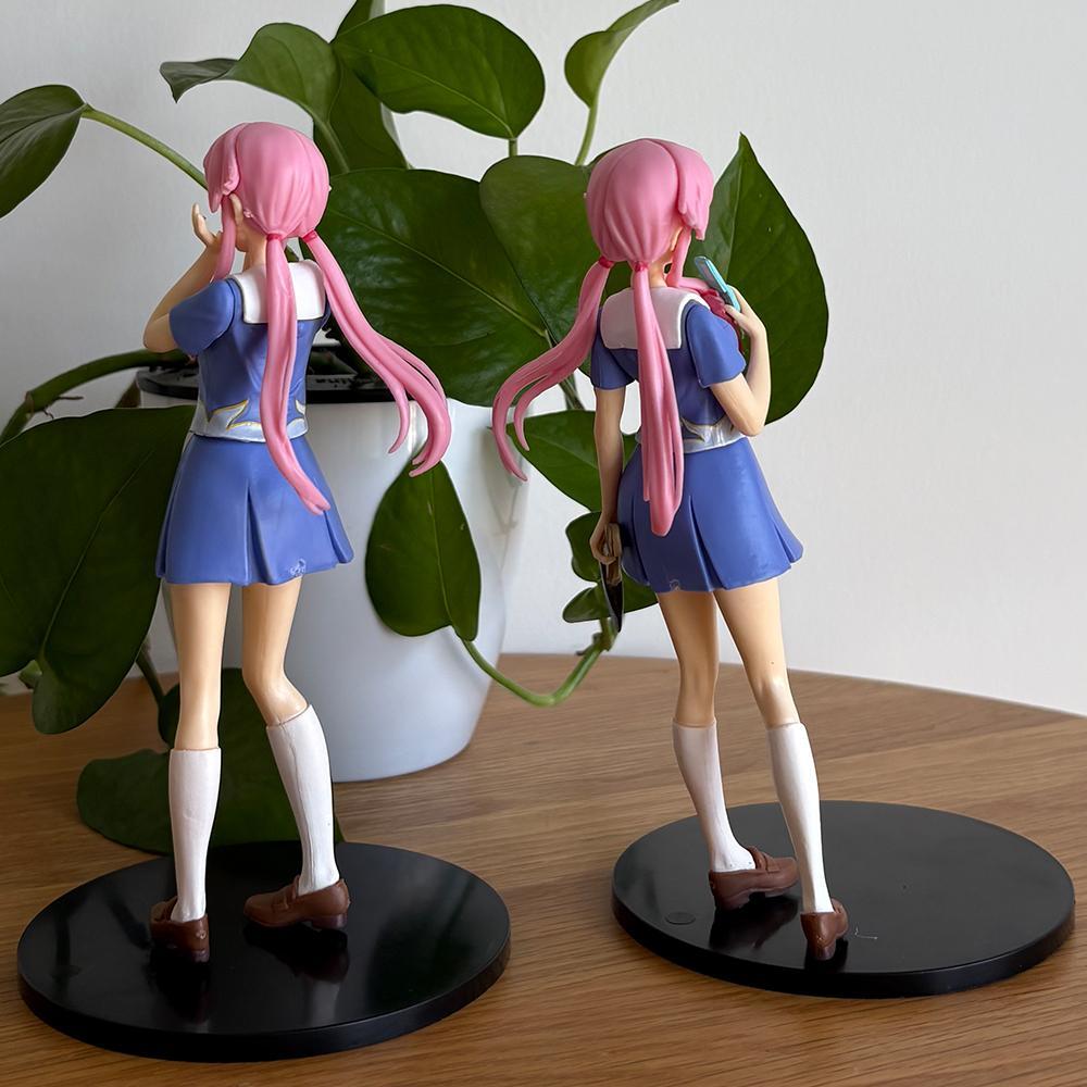 2 Style Mirai Nikki Anime Figure Gasai Yuno 17cm Pink Hair School Suit Pretty Girl Pvc Model Cute Periphery Gift Toy Doll