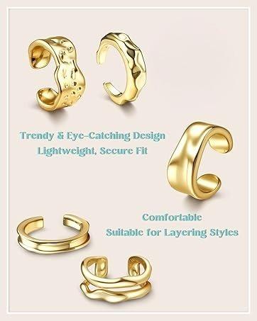 CASSIECA 9Pcs Ear Cuff Non Piercing Earrings for Women Me 14K Gold Plated Ear Cuffs Earring Non Pierced Ears Adjustable Clip On Trendy Fake Cartilage Conch Helix Jewelry with 5A CZ