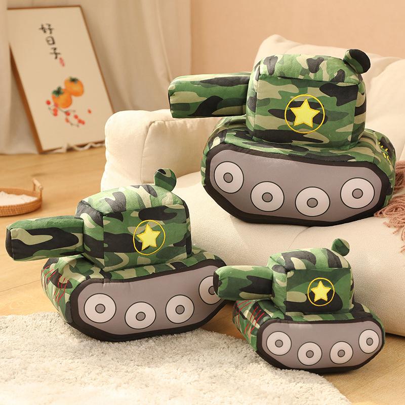 New  creative Tank Car Plush Dolls Simulation Peluche Toys Novelty Plush Toys Stuffed Soft Pillow   Birthday Gift For Boys Kids