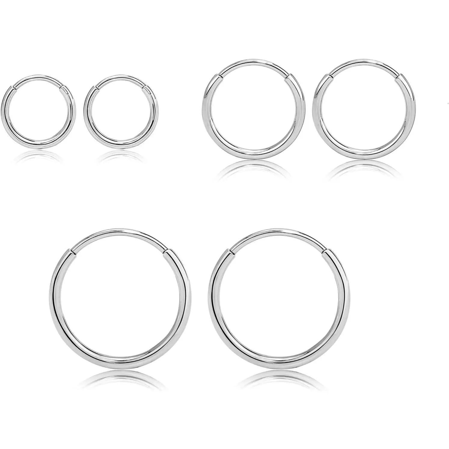 G23 Titanium Slim Huggie Hoop Earrings, Hypoallergenic F136 Implant Grade Pure Titanium Small Hoops for Sensitive Ears