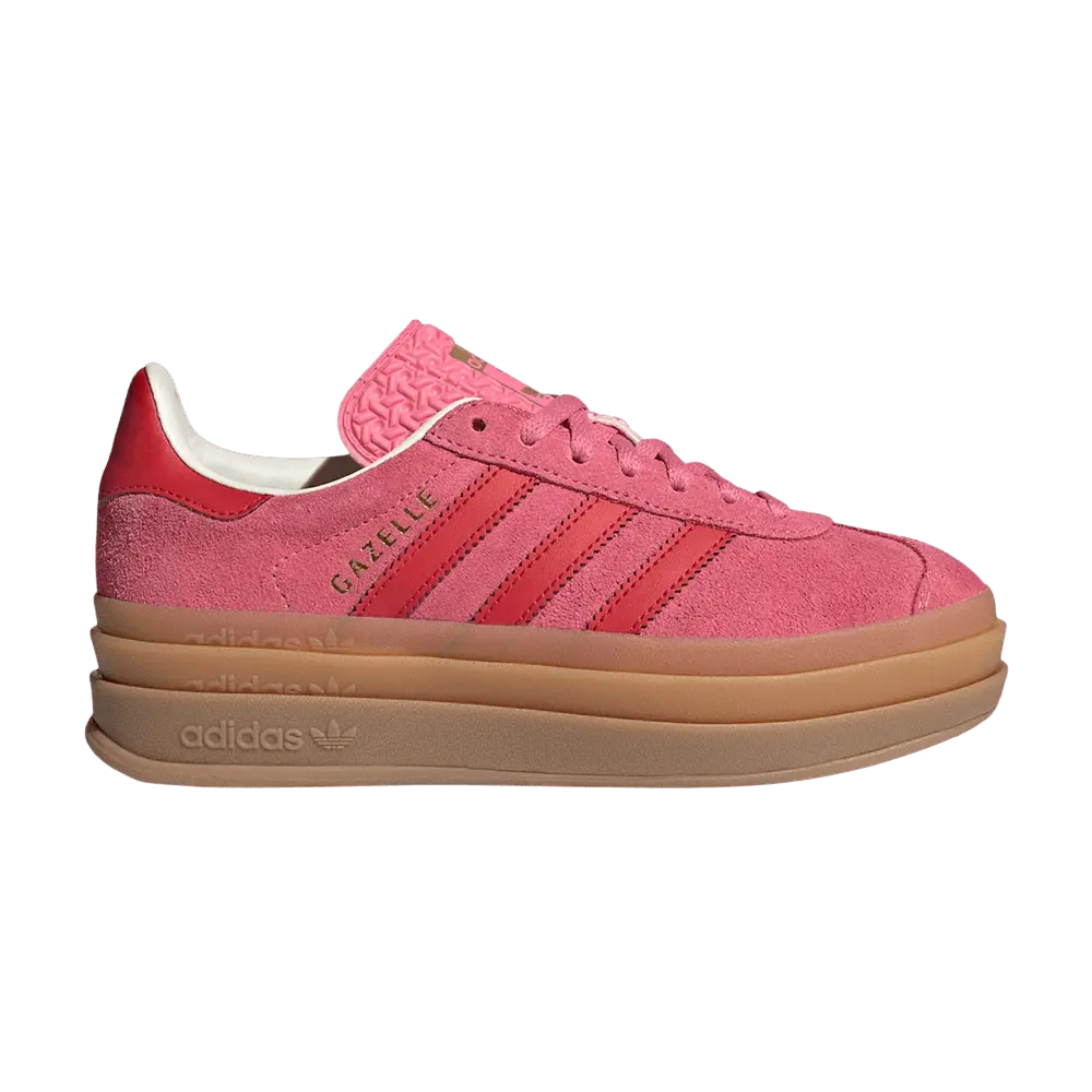 adidas Gazelle Bold J 'Rose Tone' Unisex Kids' Skate Shoes, Rose Tone-Better Scarlet-Cream White, Style JQ7407