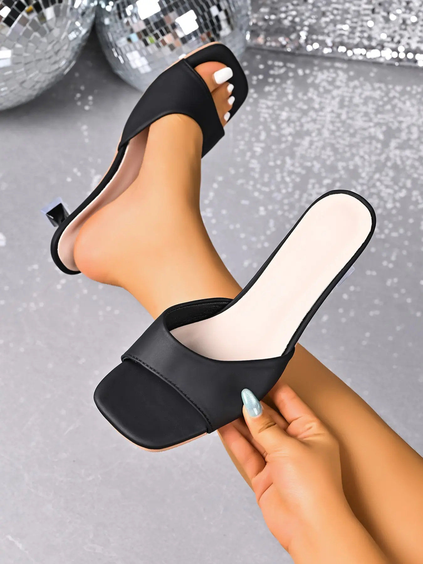 Versatile Basic Narrow Heel Sandals, Square Toe Design, Comfortable for Wide Feet, Low Heel Stability, All-Season Wear, Minimalist Style