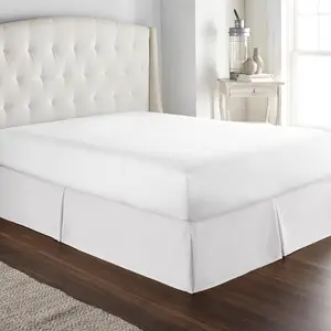 Bed Skirt Queen Size 14 Inch Drop with Platform Box Spring Cover Drape Bed Skirting Wrinkle & Fade Resistant White