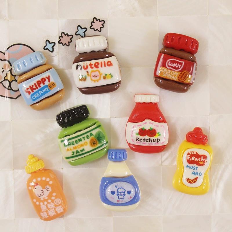 Cartoon Sauce Bottle Design Fridge Magnet, 8 Counts/set Cute Decorative Fridge Magnet,  Kitchen Decoration for Home Dining Room