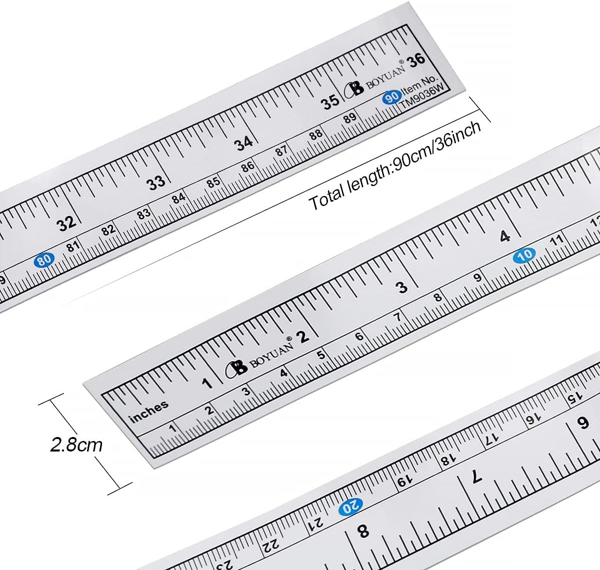 8 count Self-Adhesive Measuring Tape, 36 Inch (90cm) Peel and Stick ...