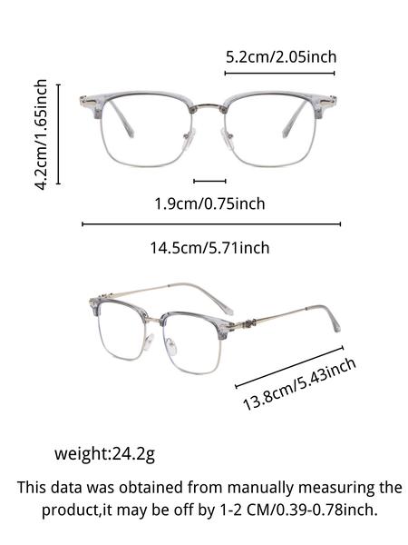 Stylish Half-Frame Light Blocking Glasses, Browline Design for Daily, Study and Party Wear, Fashionable Eye Protection