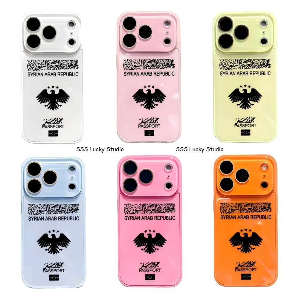 Syria Passport Pattern Phone Cases For iPhone 17 ProMax/Pro/Air 16 Plus 15 14 13 12,Crystal Soft Touch Durable Phone Protection Accessories for Smartphones