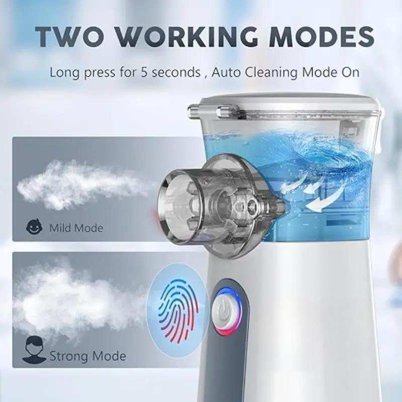 Portable Ultrasonic Nebulizers with 2 Modes, 1 Set Rechargeable Nebulizers with Mask & Mouthpiece, Personal Care Appliances for Home & Travel, USB Rechargeable Nebulizer