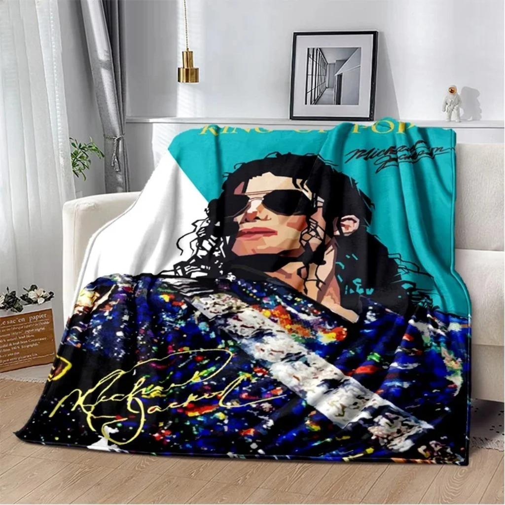 Michael Jackson Retro Printed HD Blanket Soft Throw Blanket for Home Bedroom Bed Sofa Travel Office Solid Cover Blanket Adults Pop Music Icon Gift Pop Culture Decor
