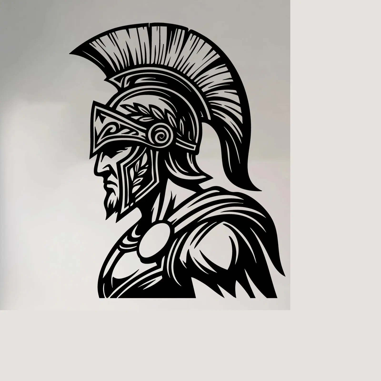 1pc Spartan Warrior Iron Wall Art Weather Resistant Metal Sculpture Mural Indoor Outdoor Home Fence Art Decor for History Lovers