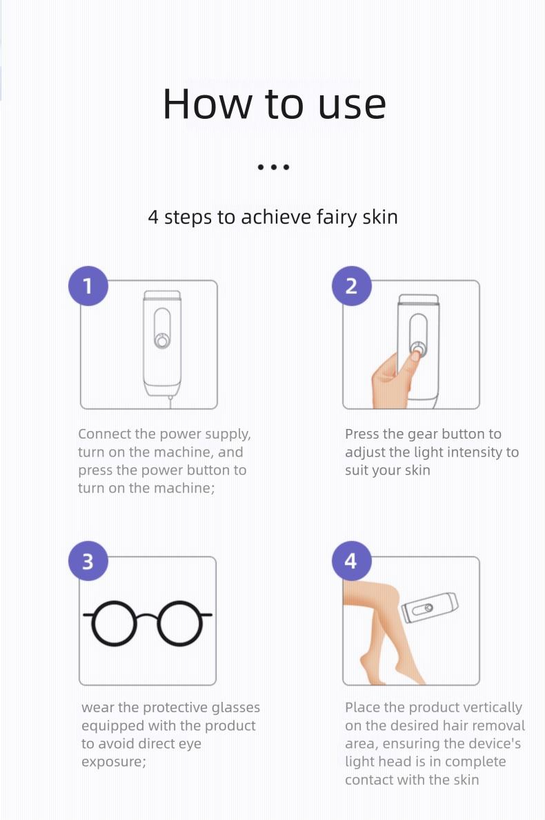 IPL Laser Hair Removal Device with Sapphire Ice-Cooling Technology for Women & Men, Painless & Long-Lasting Hair Remover for Full Body Use at Home, Safe on Face, Bikini Line, Armpits